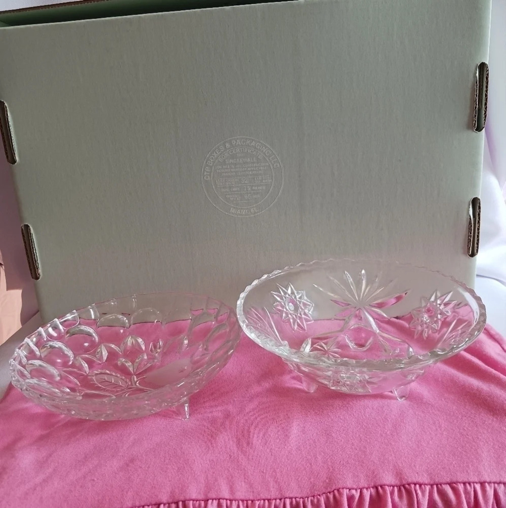 -Set of 2 crystal bowl
